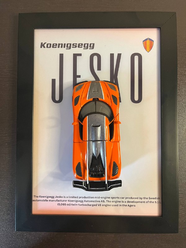 Koenigsegg Jesko 1:32 3D Prime Series Car Frame